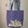 Lily of the Valley Indigo Berry Vine Swirling Floral - Everyday Tote Home Decor Gift Quilted Tote Bag - 6