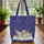 Lily of the Valley Indigo Berry Vine Swirling Floral - Everyday Tote Home Decor Gift Quilted Tote Bag - 3