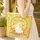 Fluffy White Bunny Folk Floral Leaves Butterflies Floral Wreath Everyday Tote Quilted Tote Bag - 4