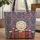 Folk Art Books Floral Vines Custom Name - Book Lover Everyday Gift Quilted Tote Bag - 1