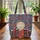 Folk Art Books Floral Vines Custom Name - Book Lover Everyday Gift Quilted Tote Bag - 3