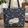 White Fluffy Cat Wildflowers Personalized - Cat Lover Gift Quilted Tote Bag - 1