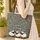 Sheep Floral Wreath Green Foliage Flowers Nursery Decor Gift for Baby Shower Quilted Tote Bag - 4