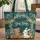 Woodland Bear Cub Bunny Wildflowers Forest Scene - Wildlife Lover Everyday Tote Quilted Tote Bag - 1