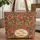 Folk Floral Berries Cursive Name Hearts Stars - Everyday Tote Gift Quilted Tote Bag - 1
