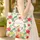 Tropical Finch Plumeria Hibiscus Floral Wreath - Nature Lover Gift Quilted Tote Bag - 4