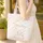 Pastel Wildflower Blossom Nuzzling Bunnies 'Your Name' Wreath - Everyday Gift Quilted Tote Bag - 4