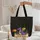 Purple Dragon Golden Wings Fiery Flames Pine Trees Hilly Landscape - Dragon Lover Gift for Fantasy Fans Quilted Tote Bag - 5