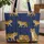 Personalized Amber Gold Striped Tigers - Wildlife Lover Everyday Carry Gift Quilted Tote Bag - 1