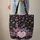 Scattered Ornate Butterflies Floating Heart Leaf Accents Black Background Everyday Tote Quilted Tote Bag - 6