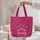 Fuchsia Rose Floral Bouquet Personalized Name Wreath - Everyday Tote Gift Quilted Tote Bag - 5