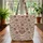 Indian Floral Botanical Medallion Floral Wreath - Boho Lifestyle Gift Quilted Tote Bag - 3