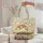 Fluffy Orange White Cat Botanical Floral Wreath Old Books - Cat Lover Tote Quilted Tote Bag - 5