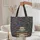 Ornate Antique Books Teacup Wildflowers Personalized Name - Bookworm Tea Time Gift Quilted Tote Bag - 5