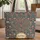 Indian Kalamkari Floral Medallion Botanical Wreath Leaves - Everyday Lifestyle Gift Quilted Tote Bag - 1