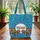 Roosters Botanical Vine Floral Cross Stitch Name - Everyday Use Gift Quilted Tote Bag - 3