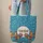 Roosters Botanical Vine Floral Cross Stitch Name - Everyday Use Gift Quilted Tote Bag - 6