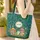 Green Frog Toadstools Butterflies Forest Leaves - Personalized Woodland Decor Quilted Tote Bag - 4