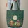 Green Frog Toadstools Butterflies Forest Leaves - Personalized Woodland Decor Quilted Tote Bag - 6