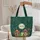 Green Frog Toadstools Butterflies Forest Leaves - Personalized Woodland Decor Quilted Tote Bag - 5