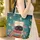 Sleeping Black Cat Storybook Butterflies Moonlit Journal - Cat Lover Gift Quilted Tote Bag - 4