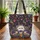 Personalized Hedgehogs Wildflower Botanical - Wildlife Lover Everyday Gift Quilted Tote Bag - 3