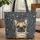 French Bulldog Trailing Floral Leaves Oval Plaque - Farmhouse Home Decor Dog Lover Gift Quilted Tote Bag - 1