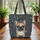 French Bulldog Trailing Floral Leaves Oval Plaque - Farmhouse Home Decor Dog Lover Gift Quilted Tote Bag - 3