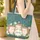 Hedgehog Daisies Botanical Scrollwork Floral Wreath - Nature Lover Gift Quilted Tote Bag - 4