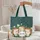 Hedgehog Daisies Botanical Scrollwork Floral Wreath - Nature Lover Gift Quilted Tote Bag - 5