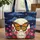 Monarch Butterfly Full Moon Wildflowers Golden Stars Starry Clouds - Nature Lover Gift Quilted Tote Bag - 1
