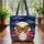 Monarch Butterfly Full Moon Wildflowers Golden Stars Starry Clouds - Nature Lover Gift Quilted Tote Bag - 3