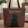 Regal Black Cat Green Eyes Red Roses Name - Cat Lover Home Decor Gift for Pet Owners Quilted Tote Bag - 1