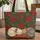Sleeping Cats Poinsettia Holly Berries Monoline Cursive Christmas Gift for Cat Lover Quilted Tote Bag - 1