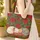Sleeping Cats Poinsettia Holly Berries Monoline Cursive Christmas Gift for Cat Lover Quilted Tote Bag - 4