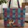 Jewel Tone Patchwork Ribbon Dachshund Dog - Dog Lover Everyday Housewarming Gift Quilted Tote Bag - 1