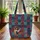 Jewel Tone Patchwork Ribbon Dachshund Dog - Dog Lover Everyday Housewarming Gift Quilted Tote Bag - 3