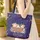 Sleepy Calico Kittens Basket Indigo Night Sky Floral Wreath - Kitten Lover Gift Quilted Tote Bag - 4