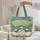 Personalized Cross Stitch Sheep Wildflower Hills - Baby Shower Gift Quilted Tote Bag - 5