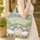 Personalized Cross Stitch Sheep Wildflower Hills - Baby Shower Gift Quilted Tote Bag - 4