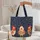 Cheerful Cartoon Chickens Personalized Name Sign - Farmhouse Home Decor Gift Quilted Tote Bag - 5