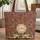 Indian Elephants Floral Wreath Boho Lifestyle Elephant Lover Gift Quilted Tote Bag - 1