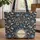 Botanical Lotus Flowers Vines Medallion - Boho Lifestyle Everyday Tote Gift for Her Quilted Tote Bag - 1