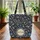 Botanical Lotus Flowers Vines Medallion - Boho Lifestyle Everyday Tote Gift for Her Quilted Tote Bag - 3