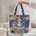Cat Portrait Swirls Name Bunting String Flag - Cat Lover Everyday Tote Quilted Tote Bag - 5