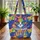 Cat Portrait Swirls Name Bunting String Flag - Cat Lover Everyday Tote Quilted Tote Bag - 3