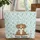 Brown Puppy Paw Prints Bones Scroll Name - Dog Lover Gift Everyday Tote for Pet Owners Quilted Tote Bag - 1