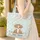 Brown Puppy Paw Prints Bones Scroll Name - Dog Lover Gift Everyday Tote for Pet Owners Quilted Tote Bag - 4