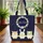 Golden Vine Swirls Starbursts White Daisies Floral Wreath Leaf Accents Everyday Carry Quilted Tote Bag - 3