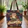 Wise Owl Stacked Books Ornate Magical Covers - Bookworm Scholar Gift Quilted Tote Bag - 3